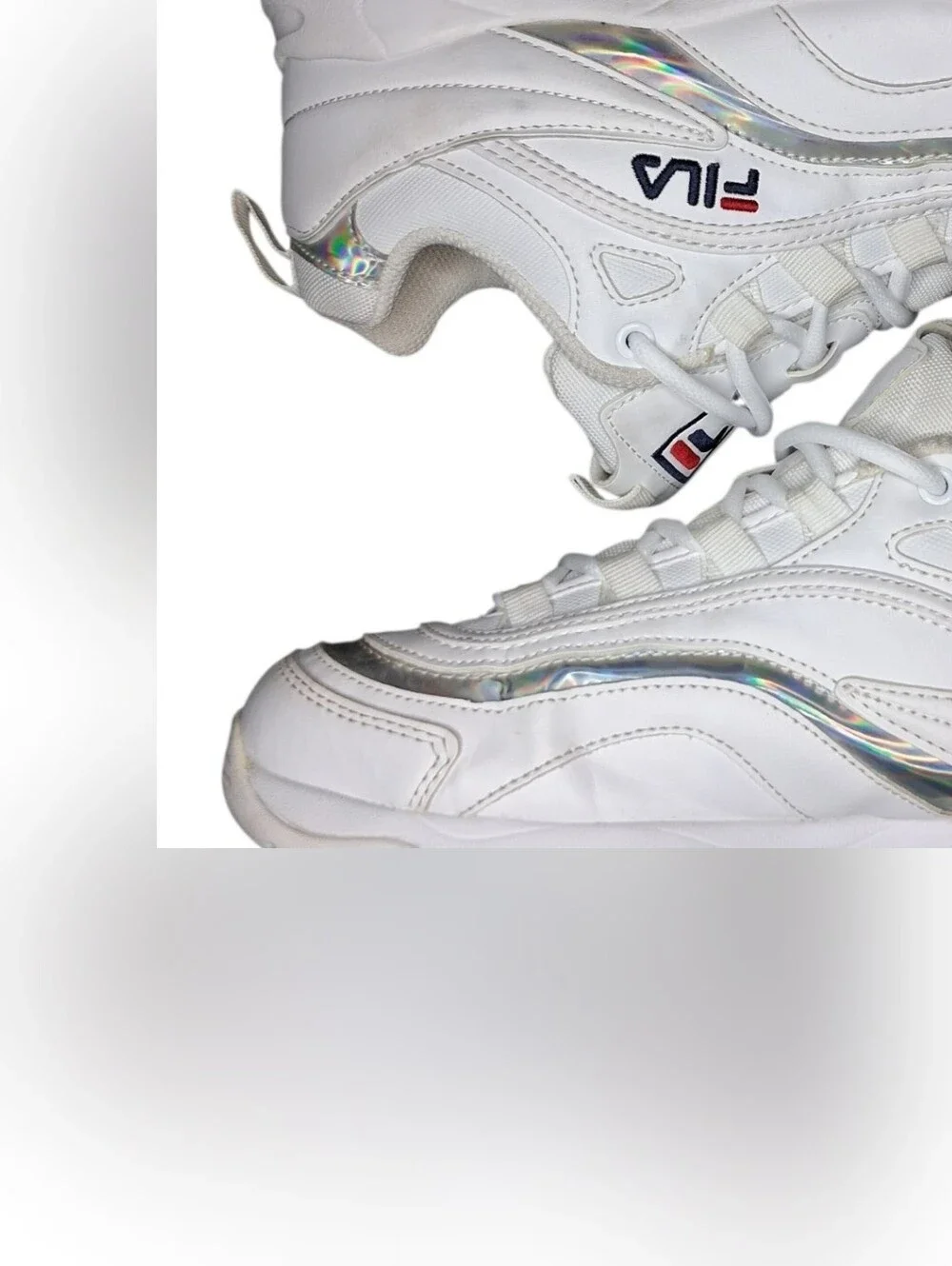 FILA Ray Shoes White Iridescent Streetwear Fashion Sneakers Women's Size 7